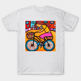 Young Woman Cycling T-Shirt